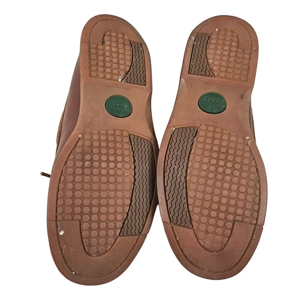 Moore Shoes Mens 42 Brown Leather Boat Loafer Slip On Casual Comfort